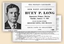 'Our Next Governor' Huey P. Long.