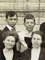 Huey (top right) in his school's group photograph.