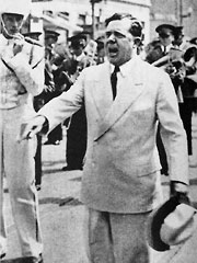 Huey Long leading the LSU marching band