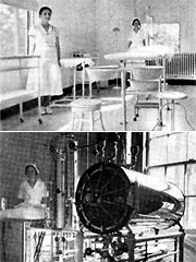 Huey Long modernized Louisiana's hospitals, with new treatment rooms and sterilizing equipment.