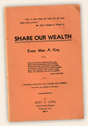 Huey Long Share Our Wealth speech pamphlet